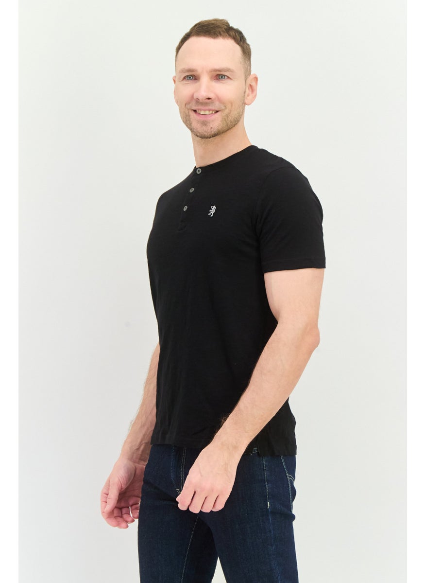 English Laundry Men Crew Neck Short Sleeves Brand Logo T-Shirt, Black  - Image 2