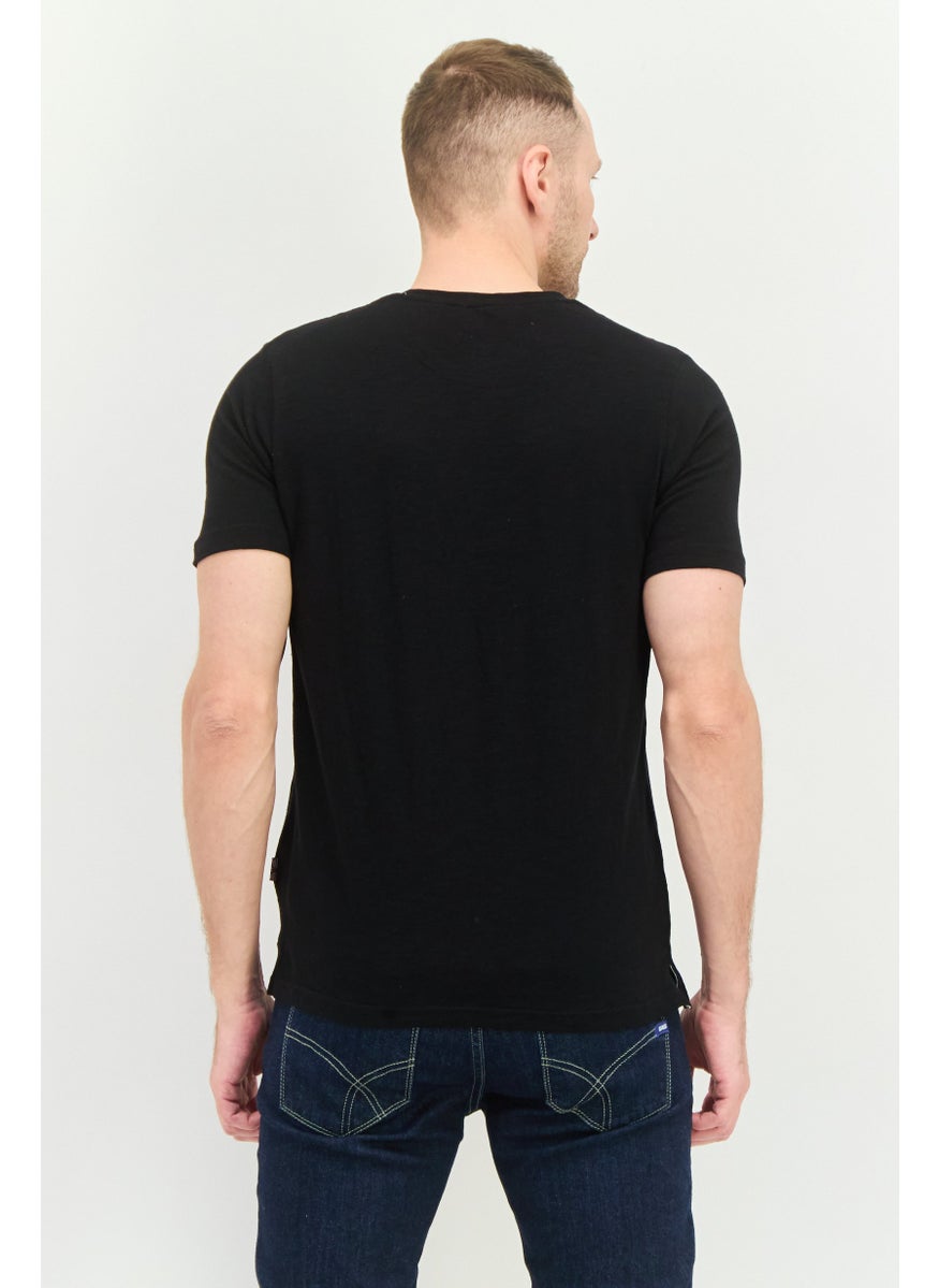 English Laundry Men Crew Neck Short Sleeves Brand Logo T-Shirt, Black  - Image 3