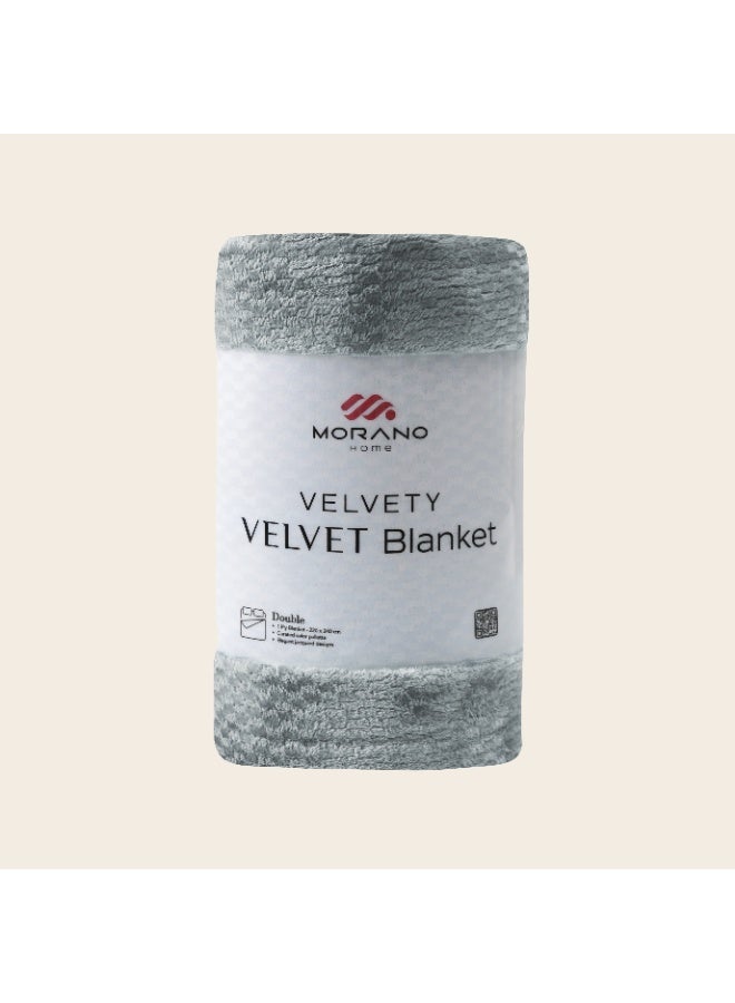 Morano Velvet Blanket – Dyed Model, 220x240 CM, Luxuriously Soft Polyester Throw, Lightweight Warm Blanket for Bed or Sofa – Elegant Colors for all Home Styles - Image 1