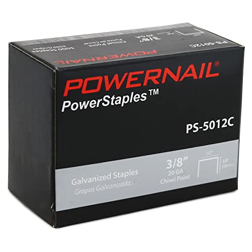 Powernail PS5012C 20 Gauge 1/2 Inch Crown 3/8 Inch Length Chisel Point Staple (Box of 5000) - Image 2