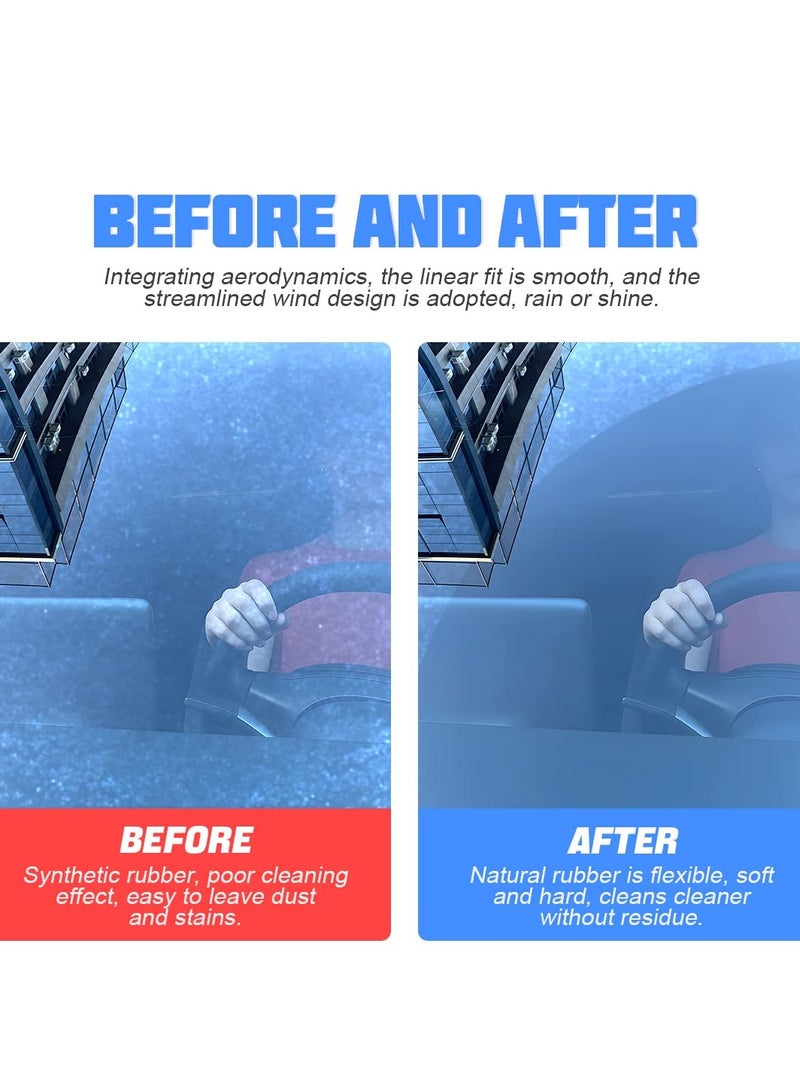 Zikra 4 Pieces Car Wiper Blade Replacement Strip 32" Rubber Frameless Windshield Wiper Strip, DIY Adjustable Boneless Windscreen Blade Refills - Image 2