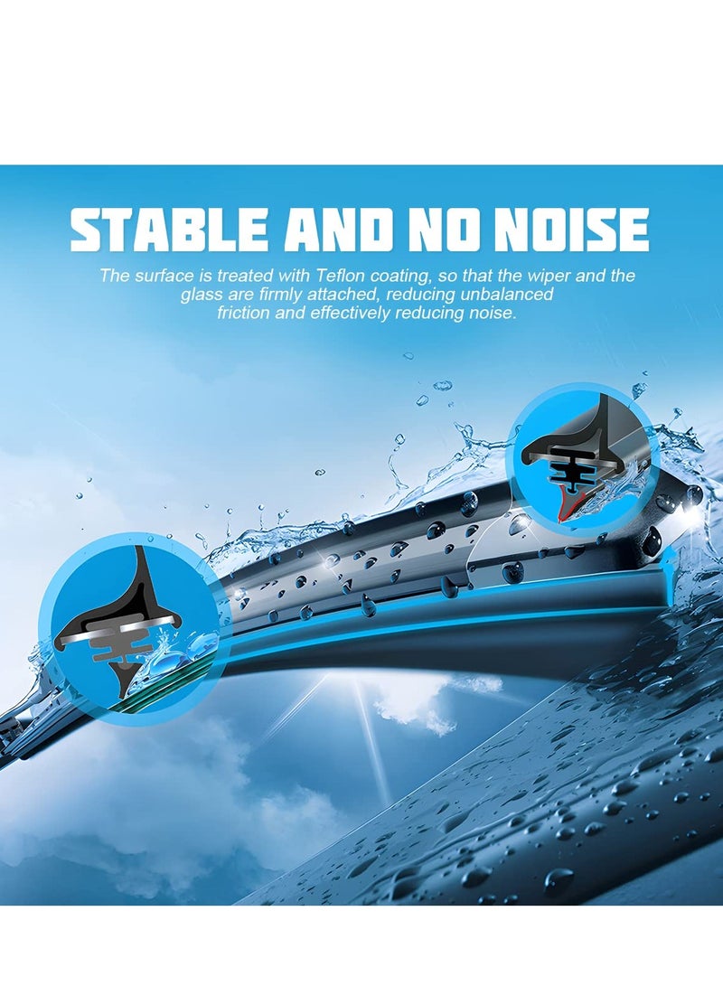 Zikra 4 Pieces Car Wiper Blade Replacement Strip 32" Rubber Frameless Windshield Wiper Strip, DIY Adjustable Boneless Windscreen Blade Refills - Image 5