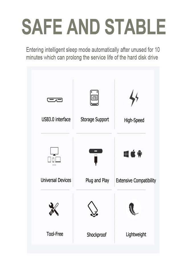Tianken 750GB Ultra Slim Portable External Hard Drive 2.5'' USB 3.0 HDD Storage for PC, Mac, Laptop, PS4, PS5, Xbox one - Image 4