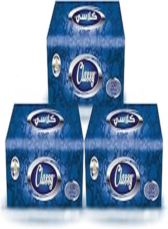 Classy sterilized facial tissues - 550 tissues, pack of 3