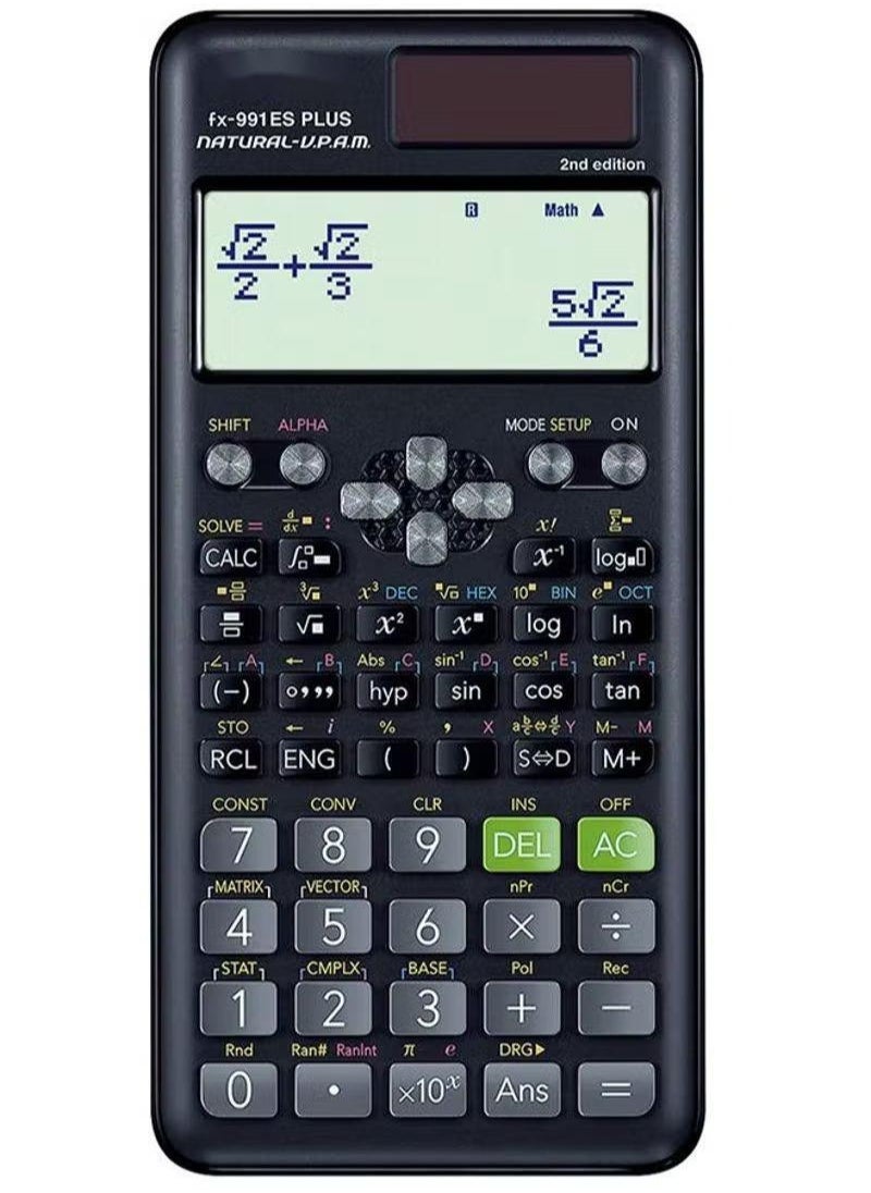LESHP Fx-991Es Plus 2nd Edition Scientific Calculator Black  - Image 1