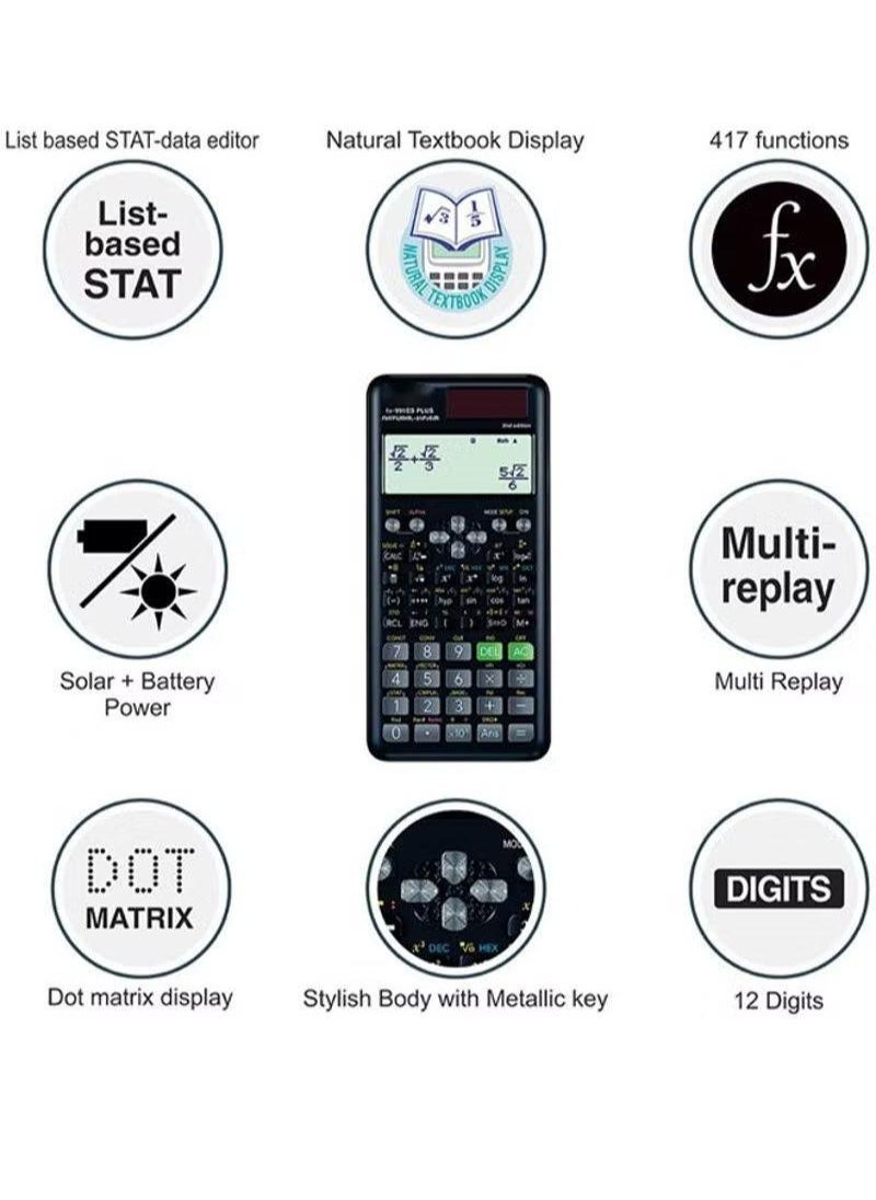 LESHP Fx-991Es Plus 2nd Edition Scientific Calculator Black  - Image 4