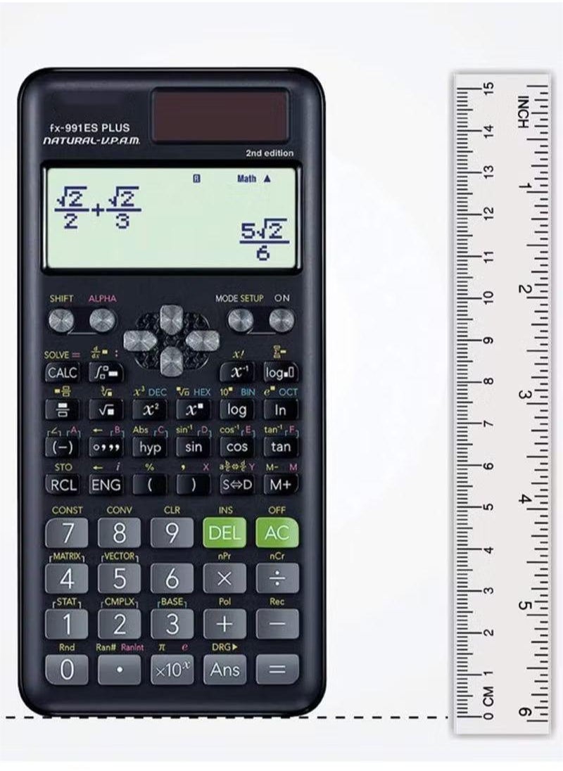 LESHP Fx-991Es Plus 2nd Edition Scientific Calculator Black  - Image 3