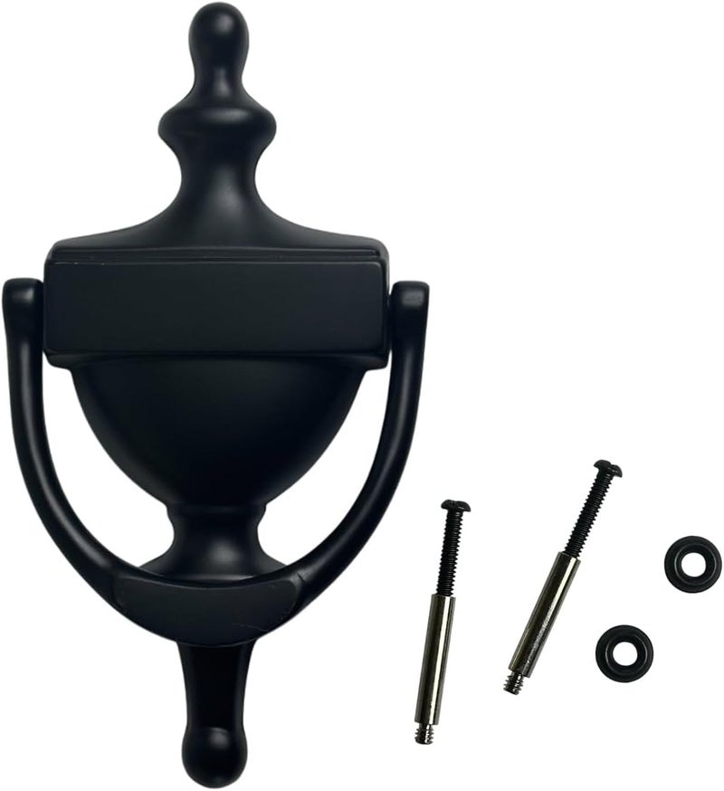 QCAA Solid Brass Door Knocker, 7", Matte Black, Made in Taiwan, 1 Pack - Image 1
