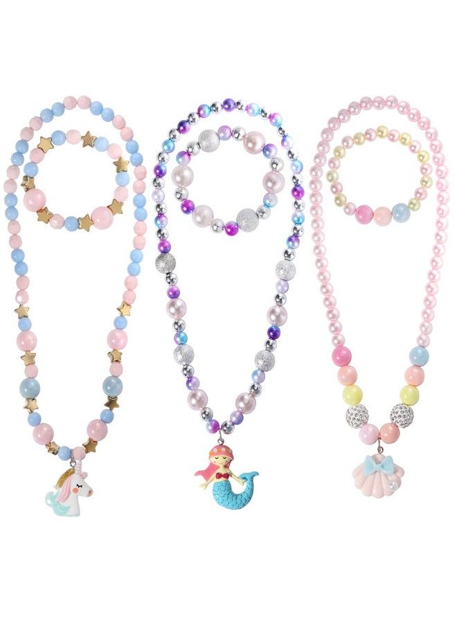 PinkSheep Kids Jewelry For Girls 3 Sets Toddler Kids Necklace Bracelet Purse For Girls Play Jewelry For Little Girls Kids Dress Up Costume Jewelry For Kids Girls Accessories  - Image 2