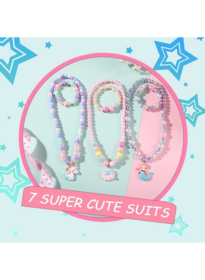 PinkSheep Kids Jewelry For Girls 3 Sets Toddler Kids Necklace Bracelet Purse For Girls Play Jewelry For Little Girls Kids Dress Up Costume Jewelry For Kids Girls Accessories  - Image 4