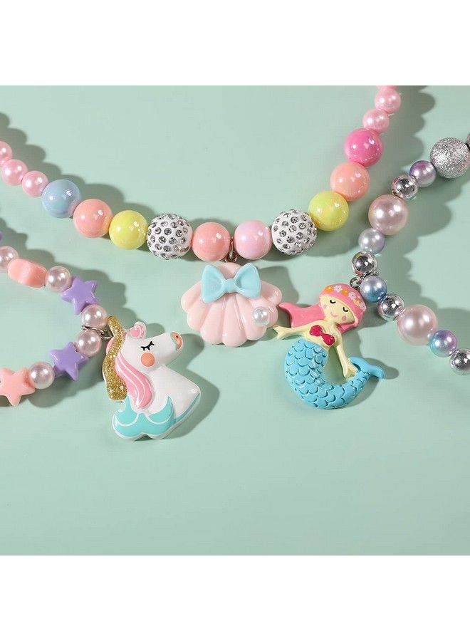 PinkSheep Kids Jewelry For Girls 3 Sets Toddler Kids Necklace Bracelet Purse For Girls Play Jewelry For Little Girls Kids Dress Up Costume Jewelry For Kids Girls Accessories  - Image 3