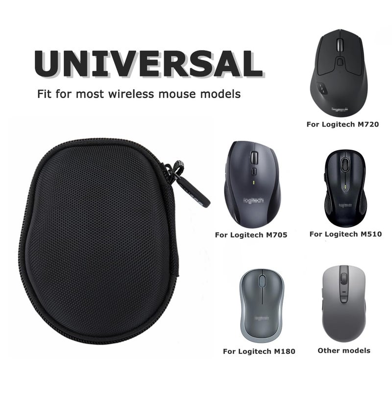 Ginsco Hard Travel Case Compatible with Logitech M720 Triathlon/M705 Marathon/M510/M550/M330/M317/M196/M185 Wireless Mouse, Universal Hard Shell Storage Case (Black, M) - Image 4