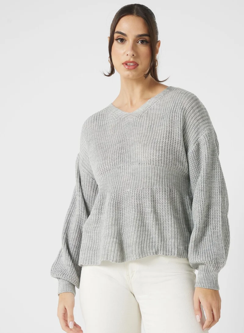 ELLA Longline Peplum Sweater