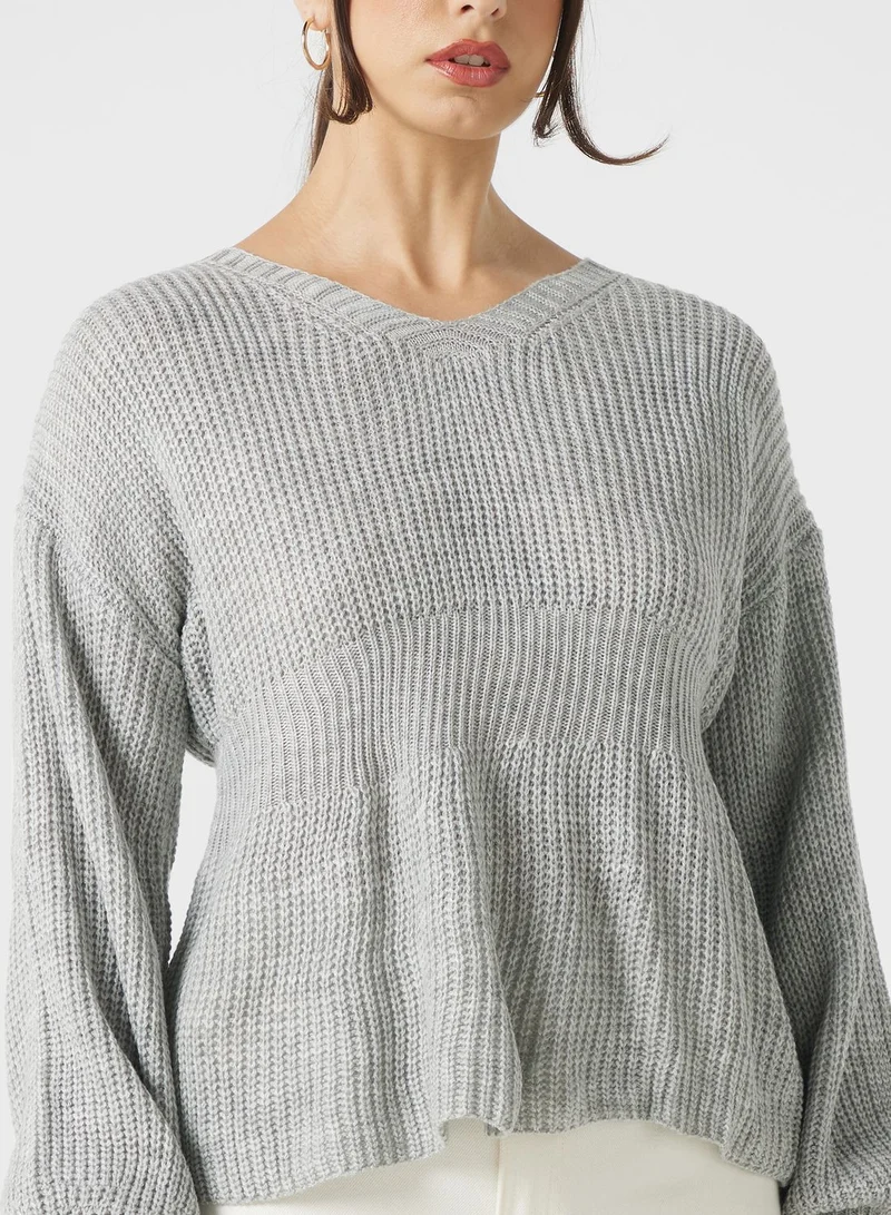 ELLA Longline Peplum Sweater