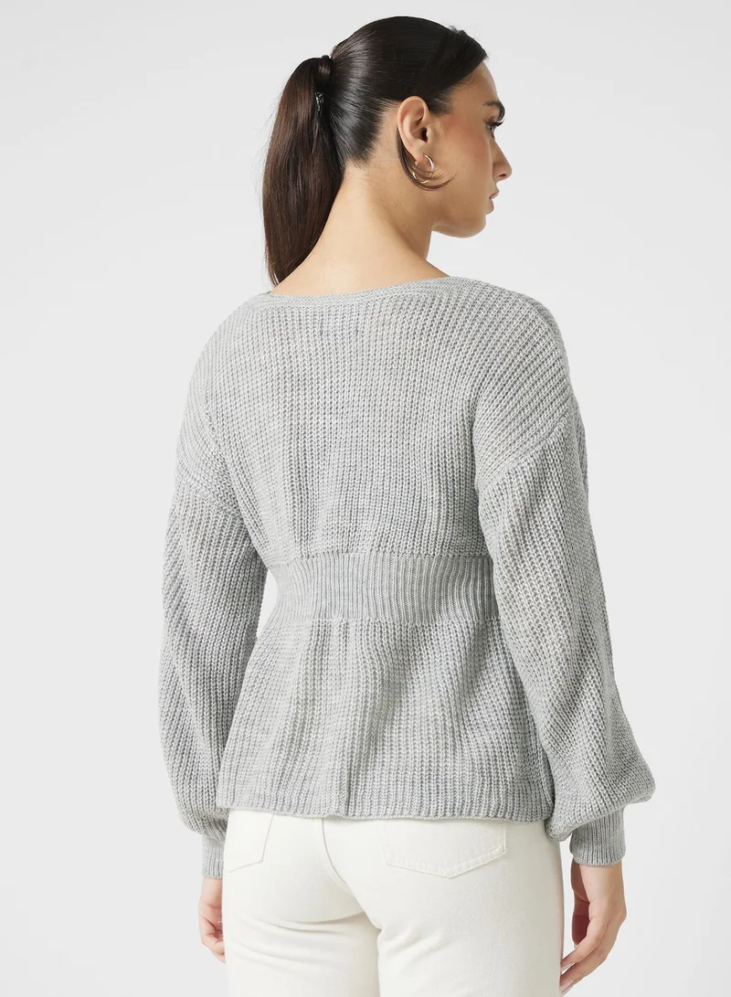 ELLA Longline Peplum Sweater