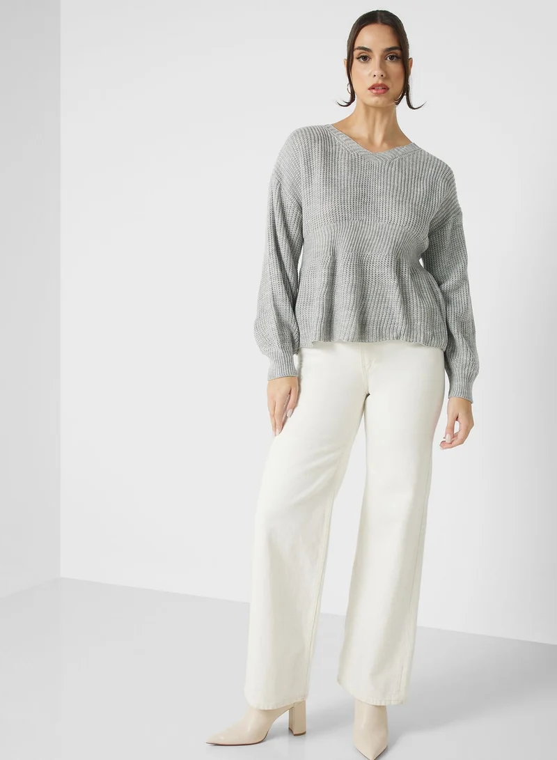 ELLA Longline Peplum Sweater