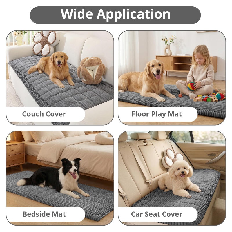 OstepDecor Washable Couch Cover for Dogs, Thick Pet Friendly Sofa Covers, Soft Couch Protector, Paw Cart Sofa Slipcovers, Cushion Protector for Leather, Sectional, Loveseat (27.6" x 59", Dark Grey) - Image 2