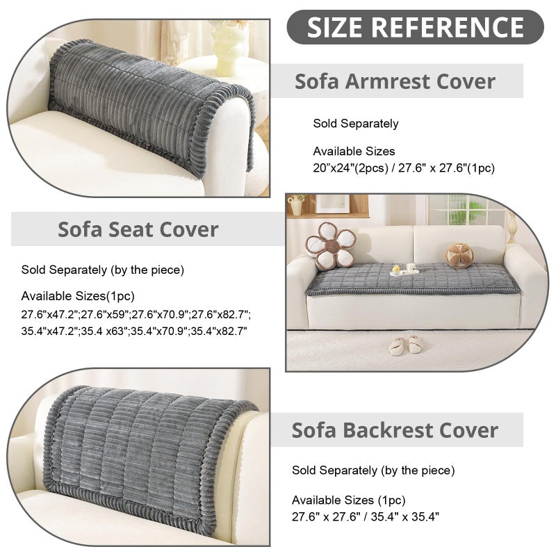 OstepDecor Washable Couch Cover for Dogs, Thick Pet Friendly Sofa Covers, Soft Couch Protector, Paw Cart Sofa Slipcovers, Cushion Protector for Leather, Sectional, Loveseat (27.6" x 59", Dark Grey) - Image 3