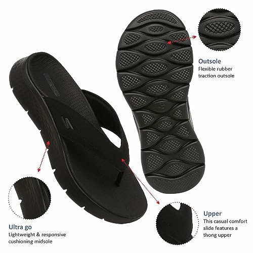 SKECHERS صندل سكيشرز أون ذا جو للرجال - صندل فاليخو، أسود/أسود، 12 - Image 3