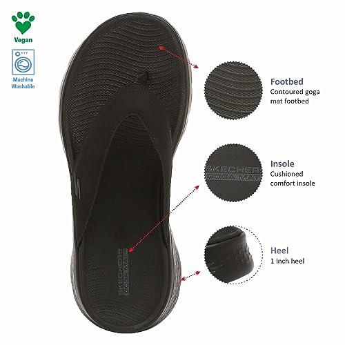 SKECHERS صندل سكيشرز أون ذا جو للرجال - صندل فاليخو، أسود/أسود، 12 - Image 4