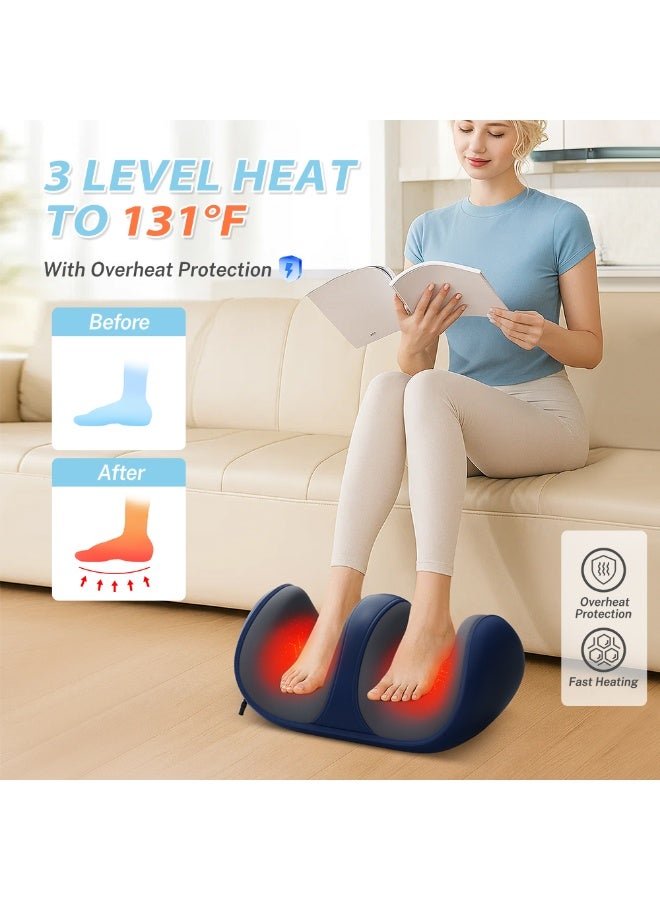 EzzySo تدليك القدمين بالشياتسو مع حرارة، جهاز تدليك للقدم والساق يوفر تخفيفا للعضلات المتعبة وتدليك عميق للقدم لتخفيف الألم يعزز الدورة الدموية - Image 4