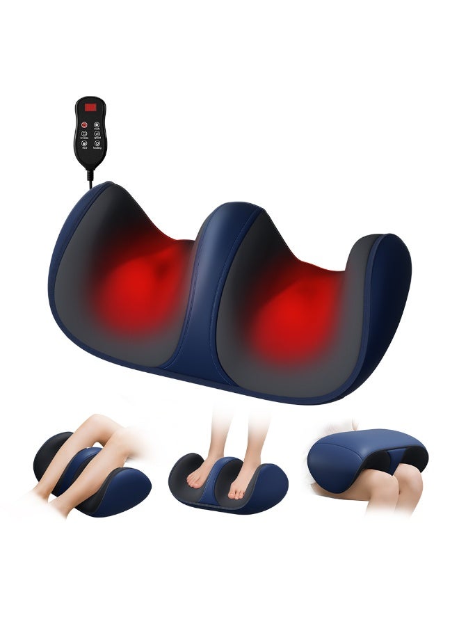 EzzySo تدليك القدمين بالشياتسو مع حرارة، جهاز تدليك للقدم والساق يوفر تخفيفا للعضلات المتعبة وتدليك عميق للقدم لتخفيف الألم يعزز الدورة الدموية - Image 1
