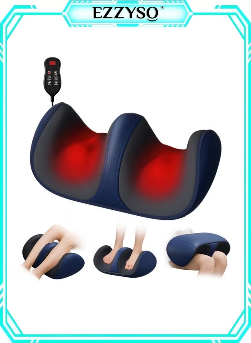 EzzySo 3 Massage Modes 3 Intensity Levels Electric Shiatsu Foot Massage With Heat, Foot And Calf Massager Delivers Relief For Tired Muscles And Plantar Deep Tissue Foot Massager For Pain Relief Promotes Blood Circulation Adjustable Intensity for Foot Massage, Lightweight and Relax for Home or Office Use - Image 1