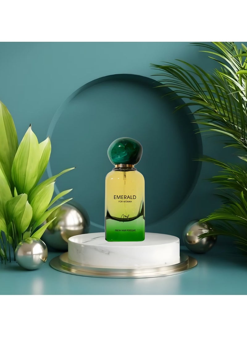 ايكا عطر الشعر الزمردي 50 مل - عطر مسك الروم والياسمين والمريمية لانتعاش يدوم طويلاً - بخاخ عطري 50 مل للشعر والجسم - عطر أنيق للسيدات - رذاذ شعر خالٍ من الكحول للاستخدام اليومي - Image 1