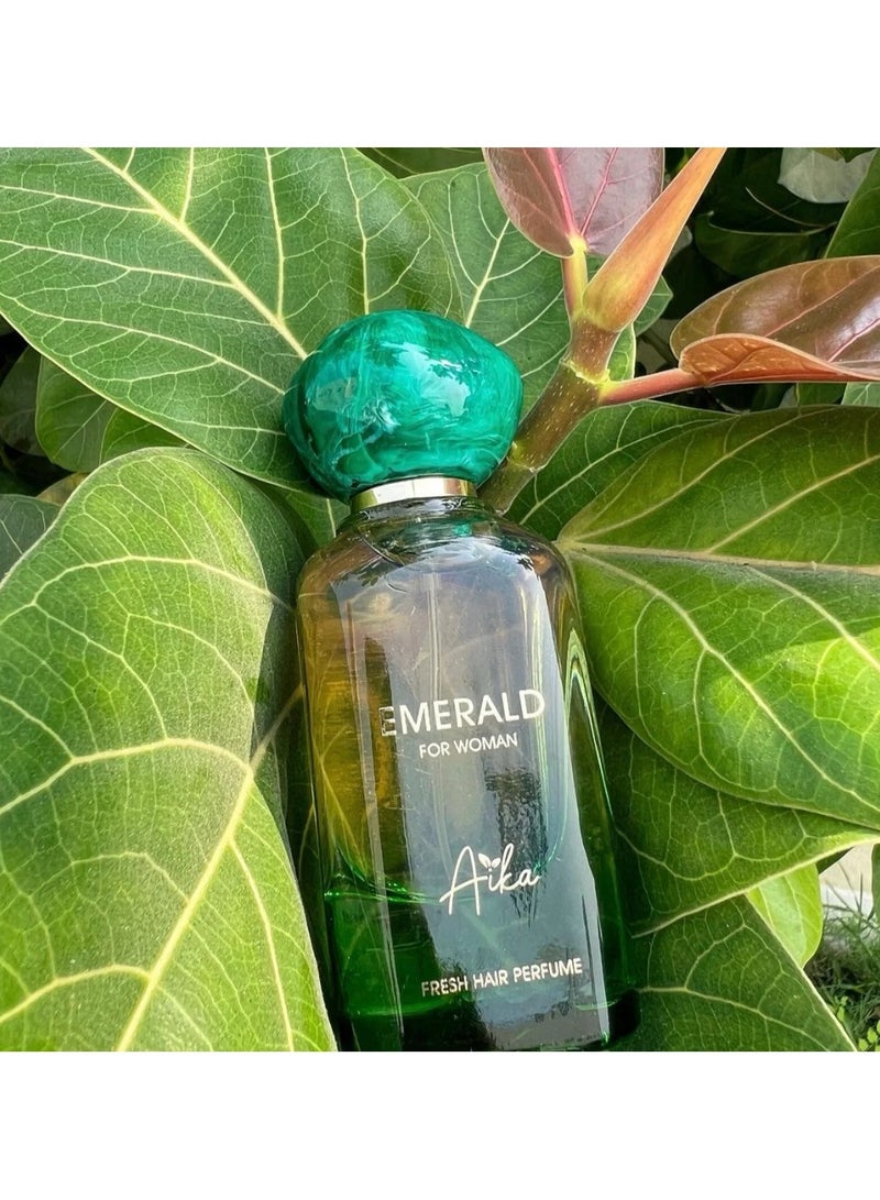 ايكا عطر الشعر الزمردي 50 مل - عطر مسك الروم والياسمين والمريمية لانتعاش يدوم طويلاً - بخاخ عطري 50 مل للشعر والجسم - عطر أنيق للسيدات - رذاذ شعر خالٍ من الكحول للاستخدام اليومي - Image 2