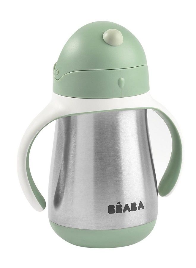 BEABA Stainless Steel Sippy Cup Straw Sippy Cup With Handles Toddler Sippy Cups Baby Sippy Cup Insulated Cup Insulated Cup 8+ Mths 8.5 Oz Sage - Image 4