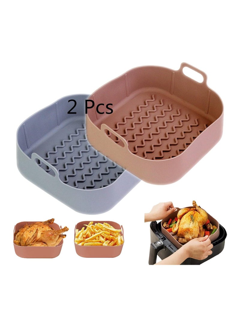 general 2Pcs Air Fryer Silicone Cooker, Heat Resistant and Easy to Clean, Food Safe, Replacement Parchment Air Fryer Liner Lining Paper Suitable for 3.6 to 6.8QT Air Fryer Cubes - Image 1