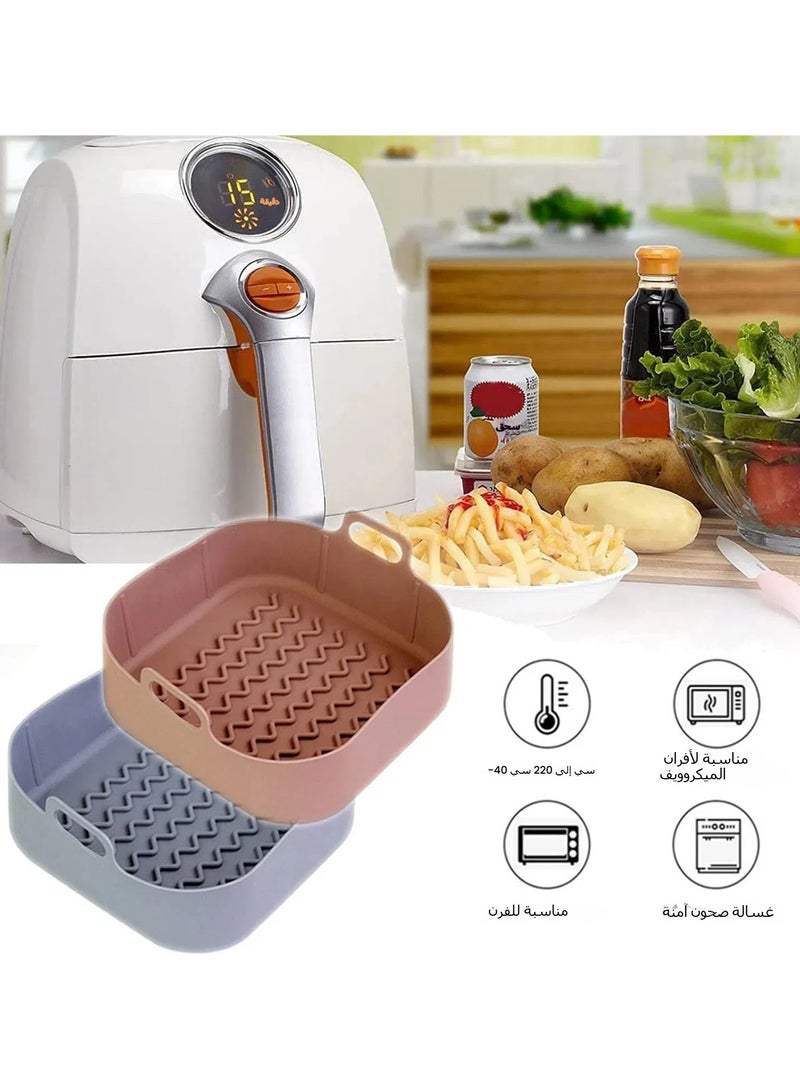 general 2Pcs Air Fryer Silicone Cooker, Heat Resistant and Easy to Clean, Food Safe, Replacement Parchment Air Fryer Liner Lining Paper Suitable for 3.6 to 6.8QT Air Fryer Cubes - Image 4