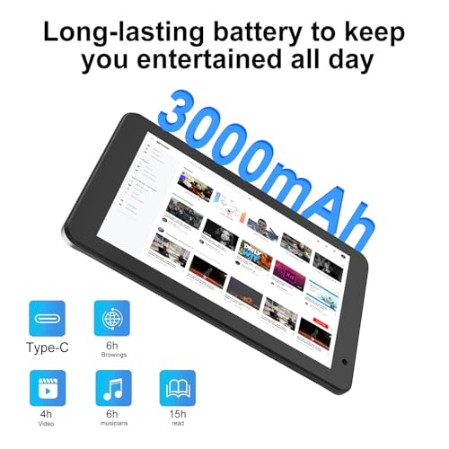 YQSAVIOR 7 inch Tablet 4GB RAM 32GB ROM Quad-Core Processor Android 14 Tablet PC for Kids, IPS Screen, Dual Camera, WiFi, Bluetooth - Image 4