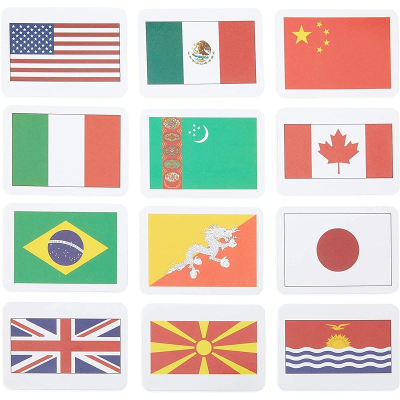 Blue Panda 205 Country Flags Flash Cards - 2.5 x 3.5 in Double-Sided Cards - Geography Learning for Kids with Capitals & Continents - World Flag Recognition - Image 5
