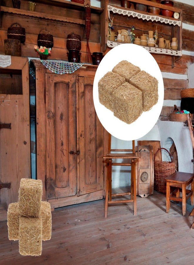 BESTOYARD 16 Pcs Mini Hay Bales, 1.2x0.8 Inches Miniature Dollhouse Craft Straw Figurine Fake Hay for DIY Autumn Harvest, Tiny House Garden Decoration - Image 4