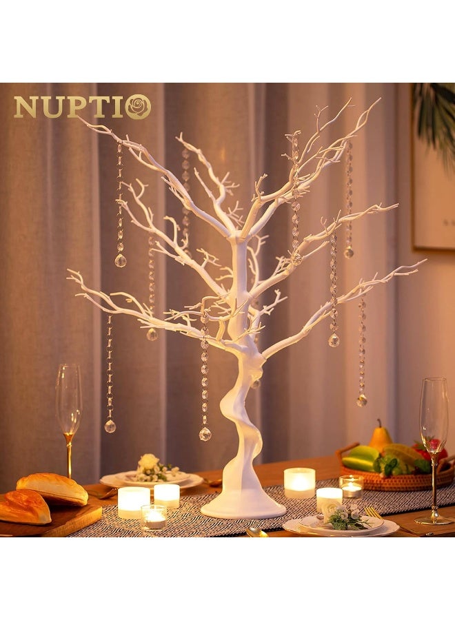NUPTIO نبتة صناعية نوبتيو، 30 بوصة بيضاء، شجرة مانزانيتا للزينة في حفلات الزفاف، تزيين الطاولات، عرض الزينة - Image 3