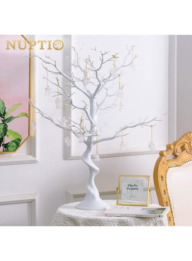 NUPTIO نبتة صناعية نوبتيو، 30 بوصة بيضاء، شجرة مانزانيتا للزينة في حفلات الزفاف، تزيين الطاولات، عرض الزينة - Image 4