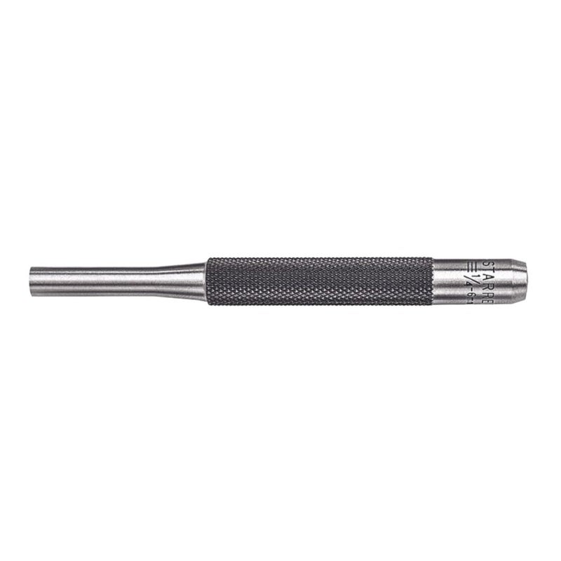 Starrett Drive Pin Punch with Knurled Grip for Driving Pins Into or Out of a Workpiece - Hardened and Tempered Steel, 4" Length, 1/4" Punch Diameter - 565G - Image 1