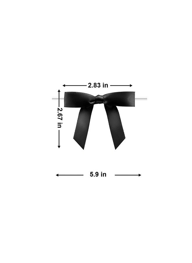 Generic Black Satin Kink Bow For Graduation Decoration - 2.3 Inch Pre-made Bow For Crafts, Snack Bags, Cake Sticks & Wedding Gifts - Pack of 30 - Image 2
