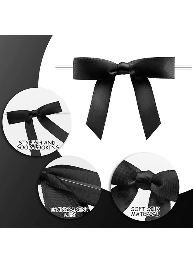 Generic Black Satin Kink Bow For Graduation Decoration - 2.3 Inch Pre-made Bow For Crafts, Snack Bags, Cake Sticks & Wedding Gifts - Pack of 30 - Image 3