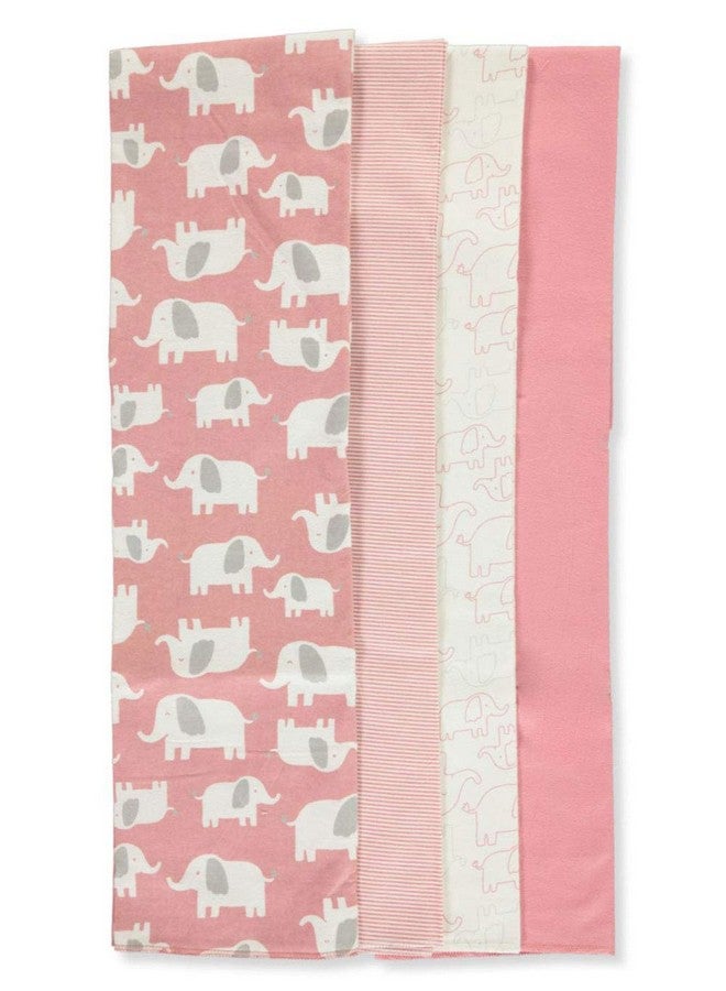Carter's 4-Pack Elephant March Receiving Blankets - Pink/White, one Size - Image 2