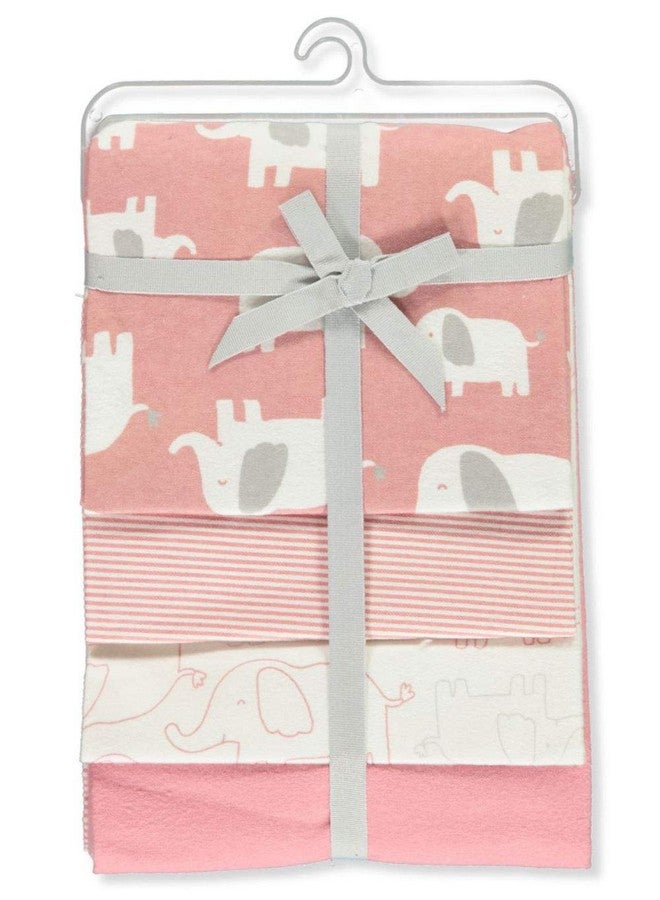 Carter's 4-Pack Elephant March Receiving Blankets - Pink/White, one Size - Image 1
