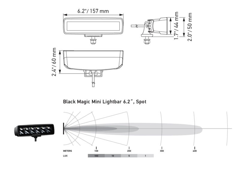 HELLA هلا 1FB 358 176-211 كشاف LED - بار ضوء ميني سحري أسود 6.2" - 12/24 فولت - تركيب - إضاءة بعيدة المدى - كابل: 800 مم - قابس: نهايات كابل مفتوحة - Image 2