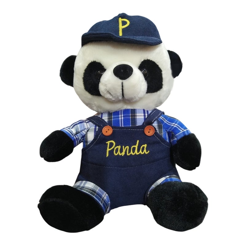 Panda Plush Doll with Worker Costume Medium Size - M
