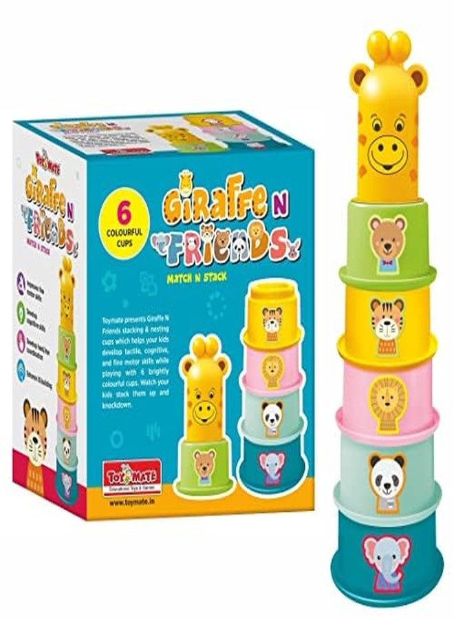 toymate Giraffe N Friends Nesting & Stacking Cups for Toddlers 12-36 Months | 6 Colorful Animal Cups | Educational Learning Toy | Develops Motor Skills | Toys for 1+ Year Old Boys & Girls - Image 1