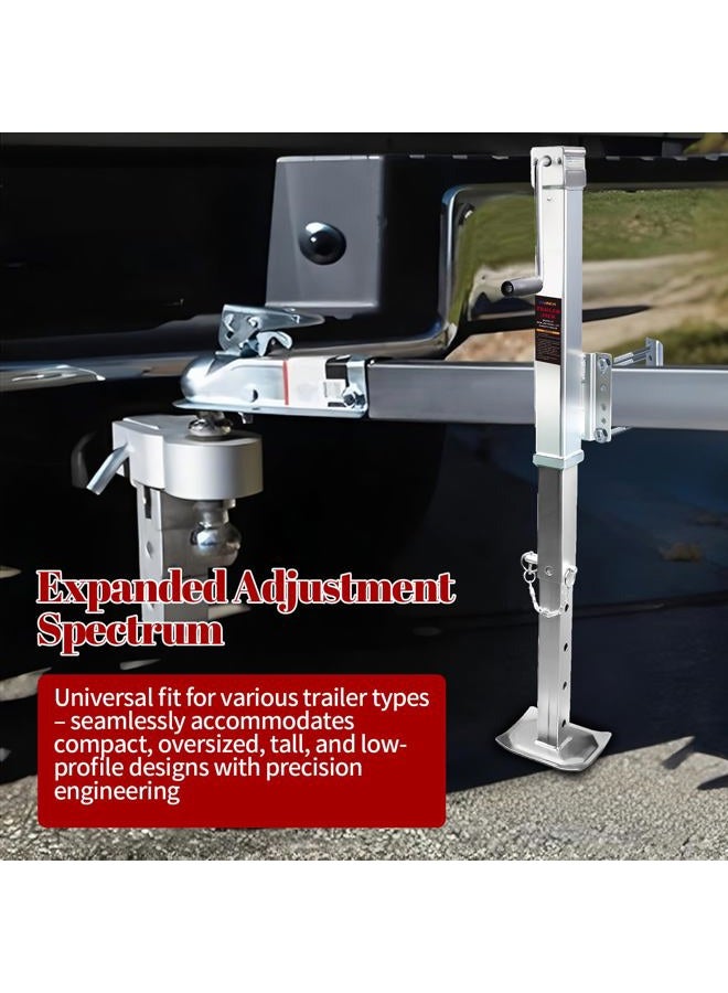 NBJINGYI Heavy Duty Trailer Jack Lift 7000lb Support 8000lb 28.6" Adjustable Height, 5-Position Drop Leg with Bolt-on mounting Hardware Side Wind Handle & Foot Plate, Zinc Coating - Image 5