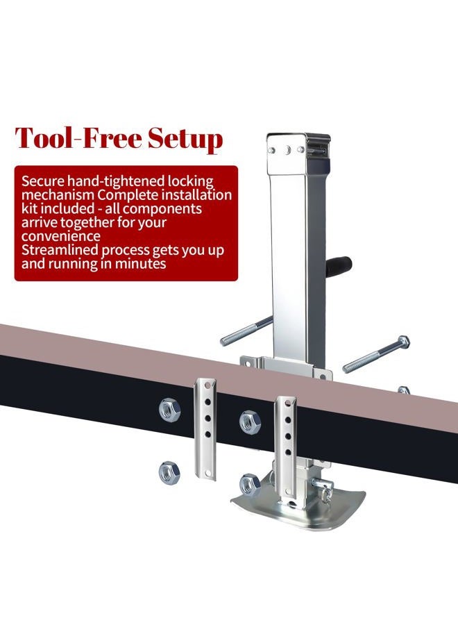 NBJINGYI Heavy Duty Trailer Jack Lift 7000lb Support 8000lb 28.6" Adjustable Height, 5-Position Drop Leg with Bolt-on mounting Hardware Side Wind Handle & Foot Plate, Zinc Coating - Image 4
