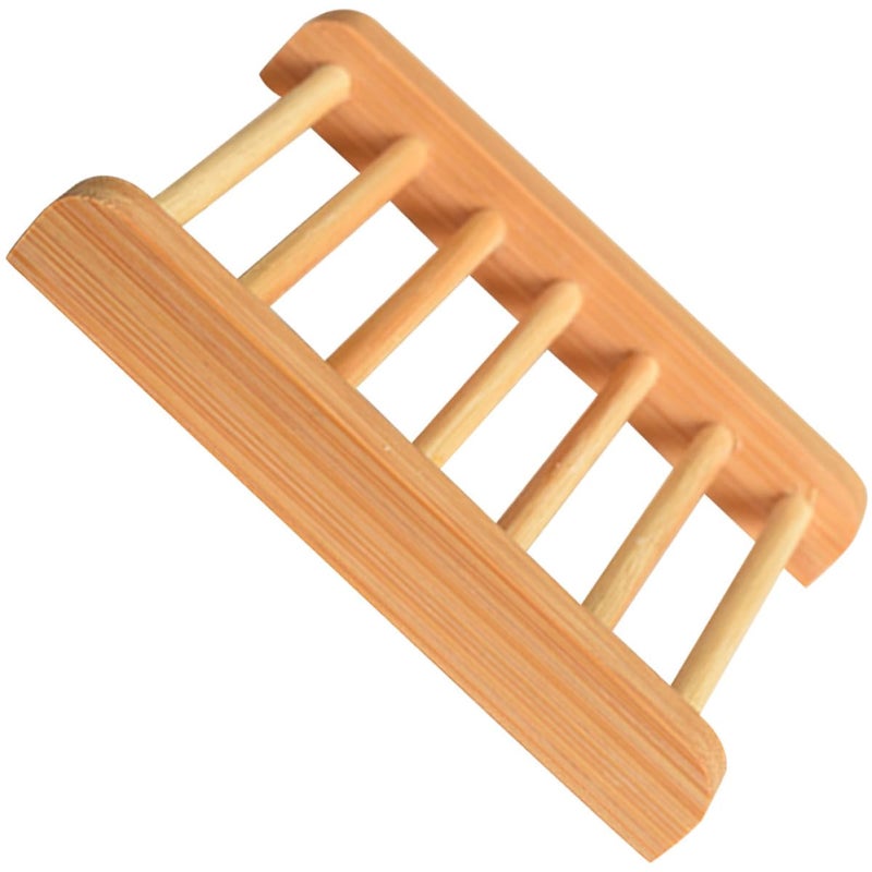 Wooden Soap Holder with Drainage Tray for Bathroom Sink and Shower Storage Organizer - Image 2