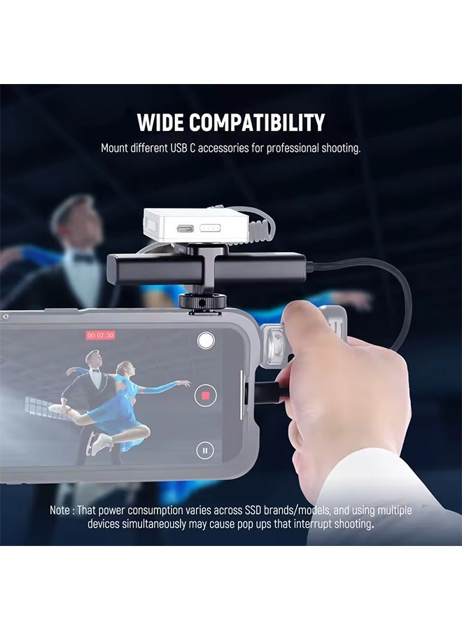 NEEWER USB C Hub Dock with Cold Shoe Adapter, 4 in 1 Multiport Adapter Dongle For iPhone 16 15 iPad Mac Android PC Laptop - Image 4