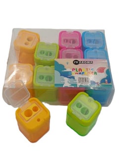 Aroma Bright and Fun Pencil Sharpeners with Two Hole Sizes Perfect for Kids  Set of multi Colored Plastic Sharpeners Durable and Lightweight 